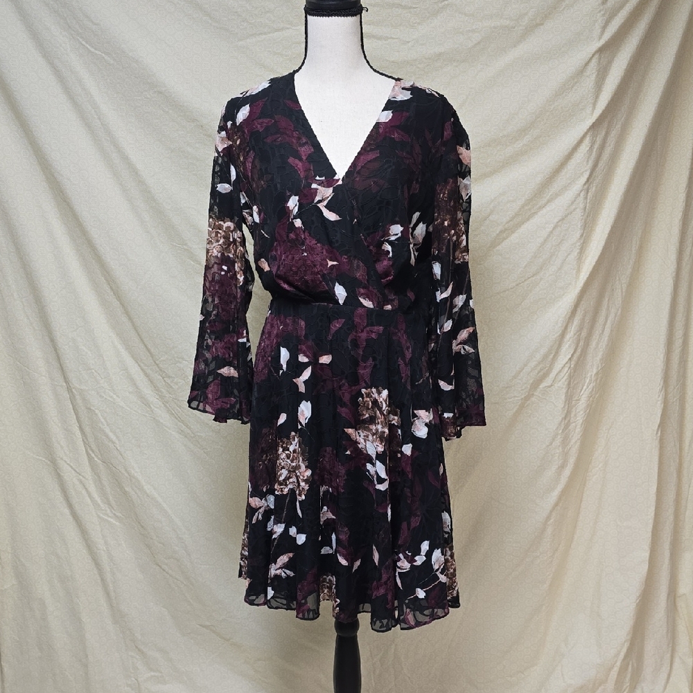 Chic Long Sleeve Floral Dress